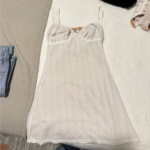 With Jean White Pointelle Dress Size S NWT